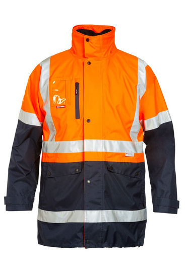 Picture of Hard Yakka Foundations Hi-Visibility 4 In 1 Two Tone Jacket With Tape Y06057