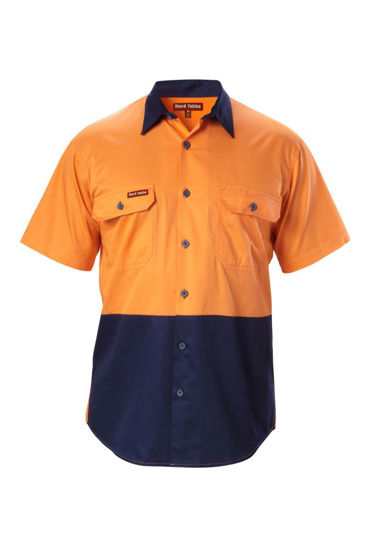 Picture of Hard Yakka Koolgear Hi-Visibility Two Tone Cotton Twill Ventilated Shirt Short Sleeve Y07559