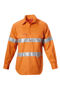 Picture of Hard Yakka Foundations Hi-Visibility Closed Front Cotton Drill Long Sleeve Shirt With Tape Y07899