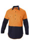 Picture of Hard Yakka Foundations Hi-Visibility Two Tone Closed Front Long Sleeve Cotton Drill Shirt With Gusset Y07984