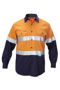 Picture of Hard Yakka Foundations Hi-Visibility Two Tone Cotton Drill Long Sleeve Shirt With Tape Y07990