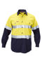 Picture of Hard Yakka Foundations Hi-Visibility Two Tone Cotton Drill Long Sleeve Shirt With Tape Y07990