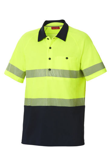 Picture of Hard Yakka Koolgear Hi-Visibility Two Tone Short Sleeve Ventilated Polo With Segmented Tape Y11383