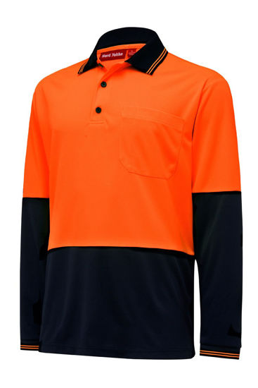 Picture of Hard Yakka Hi Vis 2 Tone L/Sl Micro Mesh Polo Y19610