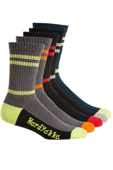 Picture of Hard Yakka Cotton Crew Work Sock 5 Pack Y20035