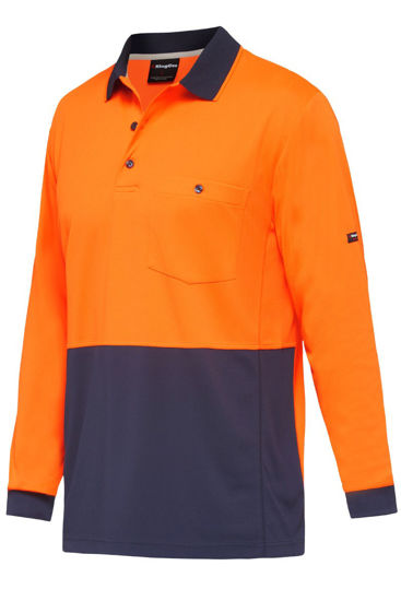 Picture of Kinggee Workcool Hyperfreeze Spliced Polo Long Sleeve K54235