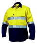 Picture of Kinggee Reflective Closed Front Spliced Drill Shirt Long Sleeve K54325