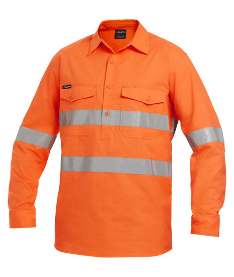 Picture of Kinggee Workcool 2 Hi-Vis Reflective Closed Front Shirt Long Sleeve K54896