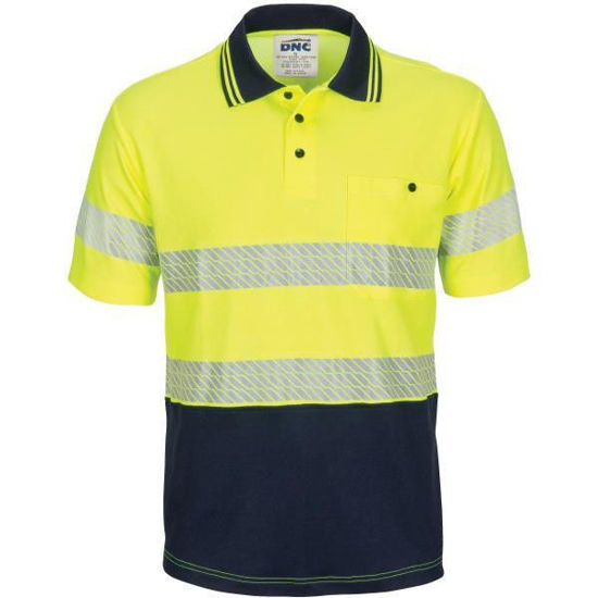 Picture of Dnc Hi-Vis Segment Taped Cotton Backed Polo - Short Sleeve 3517