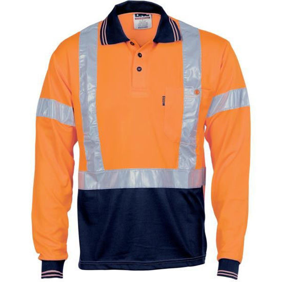 Picture of Dnc Hi-Vis D/N Cool Breethe Polo X Baxk & Additional R/Tape On Back - Long Sleeve 3714