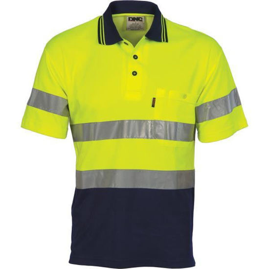 Picture of Dnc Hi-Vis Cotton Back Polo Withgeneric Ref. Tape Short Sleeve 3717