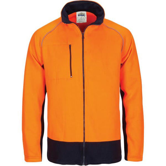 Picture of Dnc Hi-Vis 2 Tone Full Zip Fleecy Sweat Shirt With Two Side Zipped Pockets 3725