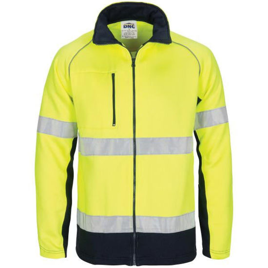 Picture of Dnc Hi-Vis 2 Tone Full Zip Fleecy Sweat Shirt Csr R/Tape 3726