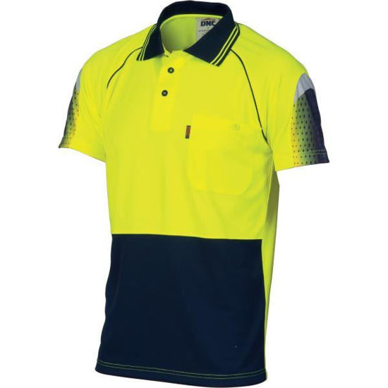 Picture of Dnc Hi-Vis Cool-Breathe Sublimated Piping Polo Short Sleeve 3751