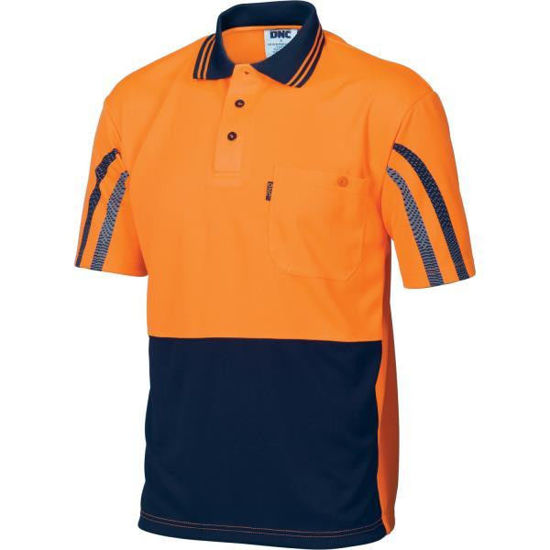 Picture of Dnc Hi-Vis Cool Breathe Printed Stripe Polo - Short Sleeve 3752