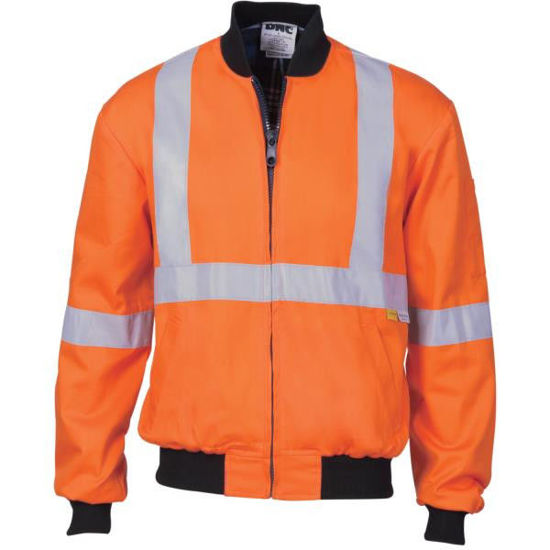 Picture of Dnc Hi-Vis Cotton Bomber Jacket With 'X' Back & Addtional 3M R/Tape Back 3759