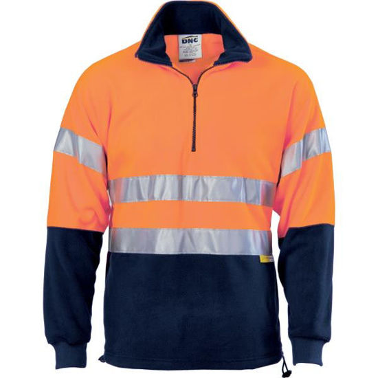 Picture of Dnc Hi-Vis Two Tone 1/2 Zip Polar Fleece With 3M Reflective Tape 3829