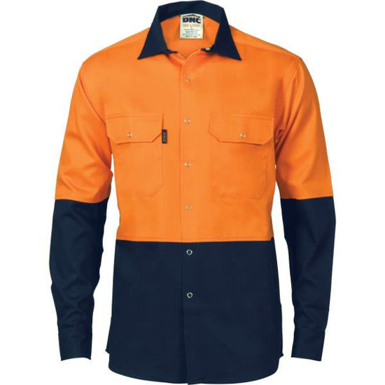 Picture of Dnc Hi-Vis Two Tone Drill Shirt With Press Stud 3838