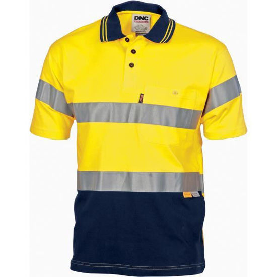 Picture of Dnc Hi-Vis Cool-Breeze Cotton Jersey Polo With 3M Reflective Tape, Short Sleeve 3915