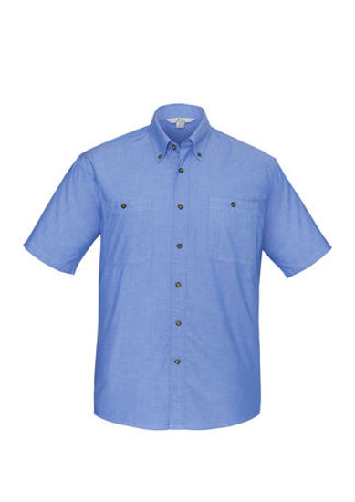 Picture of Biz Collection Mens Wrinkle Free Chambray Short Sleeve Shirt SH113