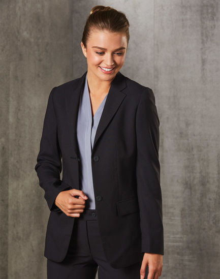 Picture of Winning Spirit Women'S Two Buttons Mid Length Jacket In Poly/Viscose Stretch M9206