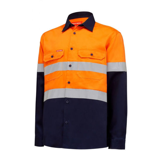 Picture of Hard Yakka Core Hi Vis 2 Tone Taped Drill Shirt Y04610