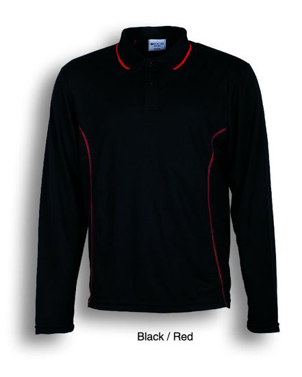 Picture of Bocini Stitch Feature Essentials-Unisex Adult Long Sleevepolo CP0912