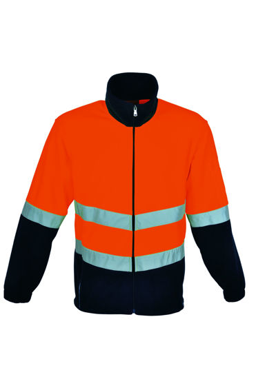 Picture of Bocini Unisex Adult Hi-Vis Full Zip Polar Fleecewith Reflective Tape SJ1239