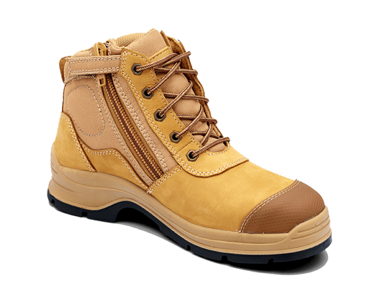 Picture of Blundstone Wheat Nubuck Zip Side Ankle Safety Hiker. 318