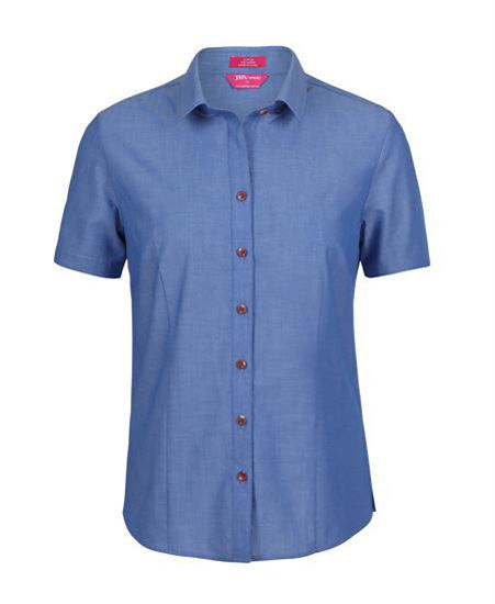 Picture of JB's wear Ladies Classic Short Sleeve Fine Chambray 4FC1S