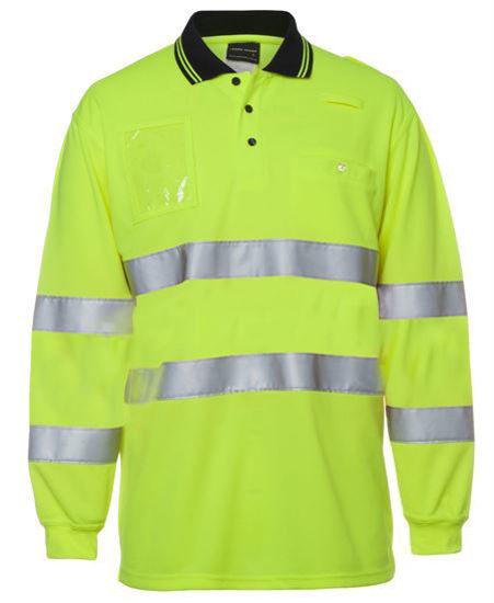 Picture of JB's wear Hi Vis Bio Motion (D+N) Long Sleeve Polo With 3M Tape 6QTDP