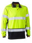 Picture of Bisley Taped Two Tone Hi Vis Polyester Mesh Long Sleeve Polo Shirt BK6219T