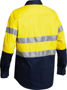 Picture of Bisley 2 Tone Closed Front Hi Vis Drill Shirt 3M Reflective Tape - Long Sleeve BTC6456