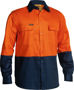 Picture of Bisley 2 Tone Hi Vis Drill Shirt - Long Sleeve BS6267