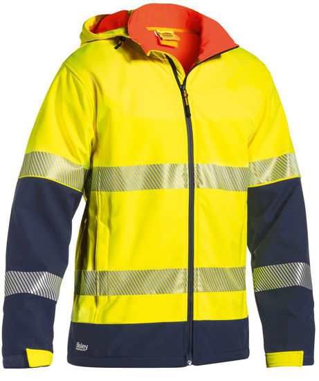 Picture of Bisley Taped Two Tone Hi Vis Ripstop Softshell Jacket BJ6934T