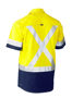 Picture of Bisley Flex & Move Two Tone Hi Vis Stretch Utility Shirt - Short Sleeve BS1177XT