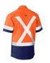 Picture of Bisley Flex & Move Two Tone Hi Vis Stretch Utility Shirt - Short Sleeve BS1177XT