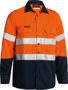 Picture of Bisley Tencate Tecasafe Plus Taped 2 Tone Hi Vis Fr Light Weight Vented Long Sleeve Shirt BS8098T