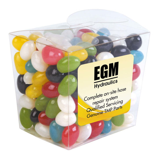 Picture of Assorted Colour Mini Jelly Beans in Clear Mini Noodle Box LL3154