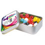 Picture of Assorted Colour Mini Jelly Beans in Silver Rectangular Tin LL334