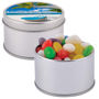 Picture of Assorted Colour Mini Jelly Beans in Silver Round Tin LL3402