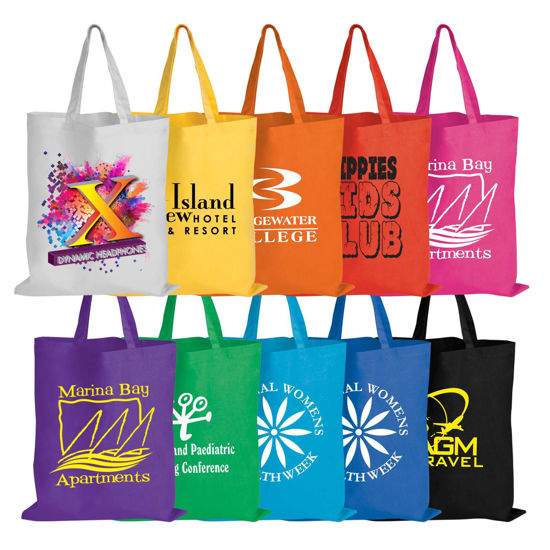 Picture of Coloured Cotton Short Handle Tote Bag LL509