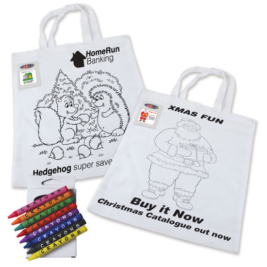 Picture of Colouring Short Handle Cotton Bag & Crayons LL5520